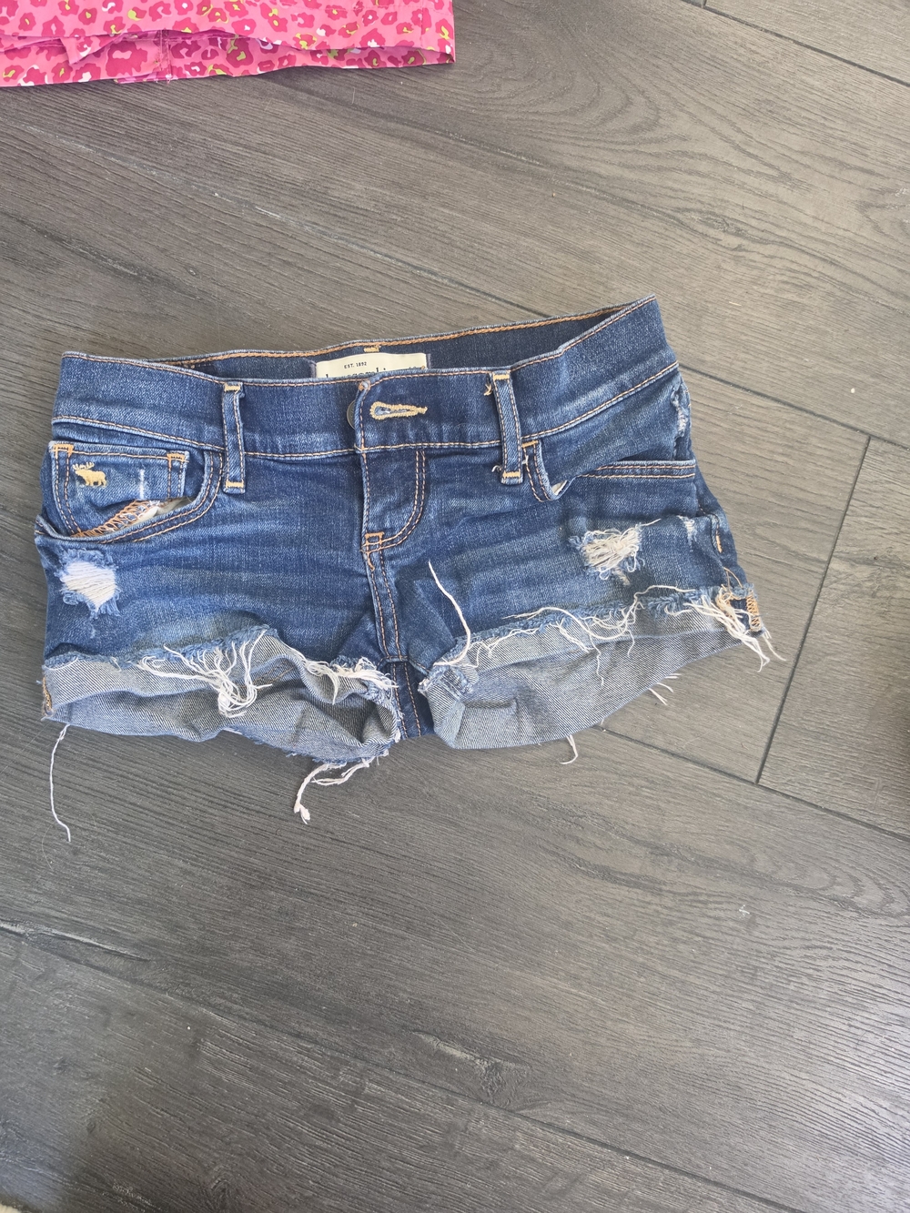 Abercrombie & Fitch  Kids Distressed Dark Blue Denim Cutoff Shorts